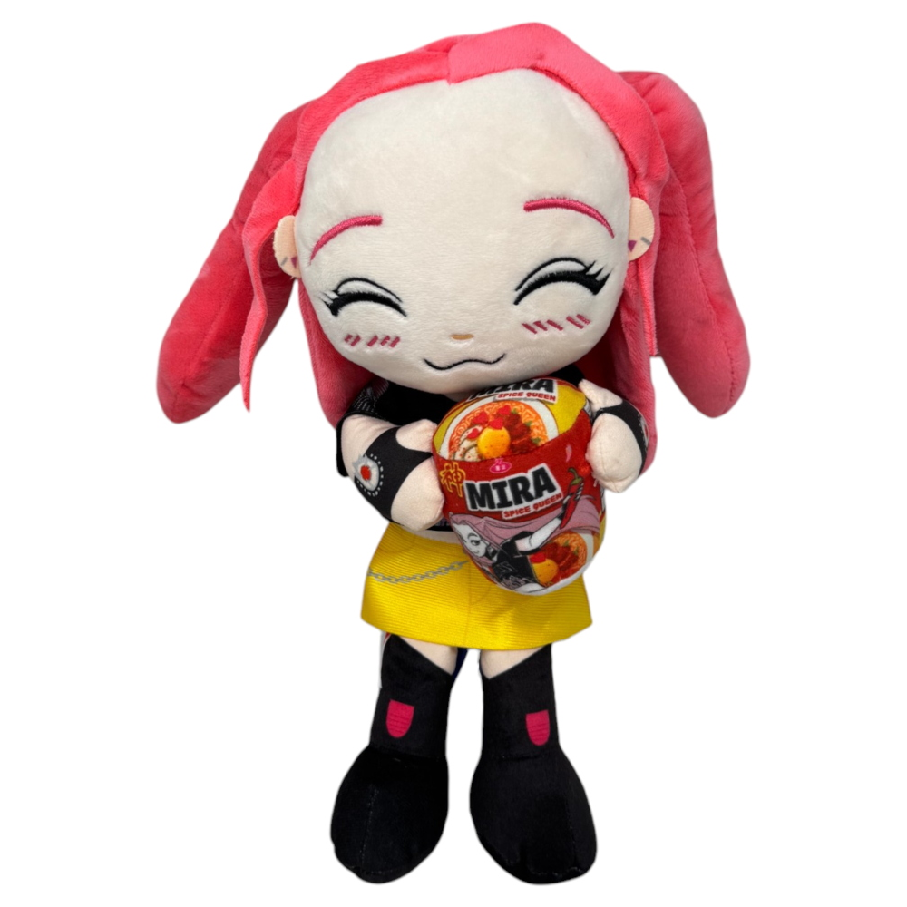 PELUCHE MIRA HUNTRIX PUPAZZO 35 CM KPOP DEMON HUNTERS CON RAMEN IN FIBRA RICICLATA - 5592D/MIRA