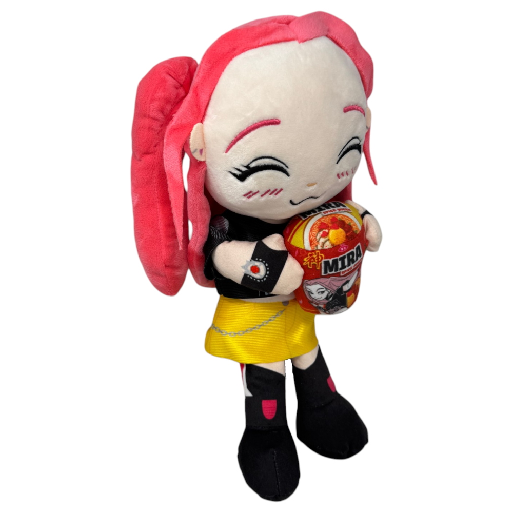 PELUCHE MIRA HUNTRIX PUPAZZO 35 CM KPOP DEMON HUNTERS CON RAMEN IN FIBRA RICICLATA - 5592D/MIRA