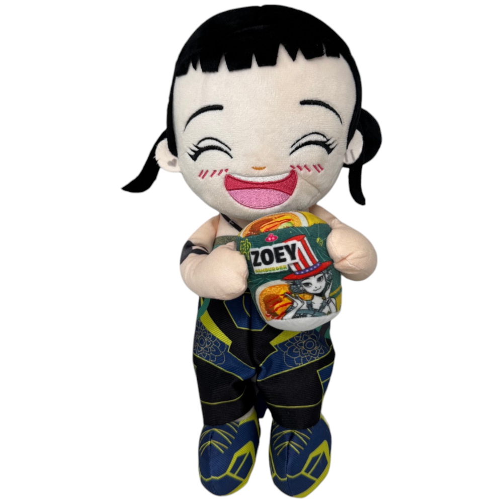 PELUCHE ZOEY HUNTRIX PUPAZZO 34 CM KPOP DEMON HUNTERS CON RAMEN IN FIBRA RICICLATA - 5592D/ZOEY