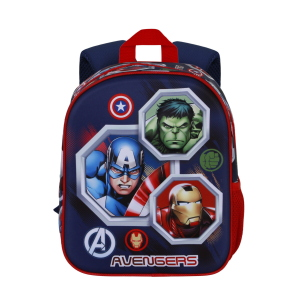 ZAINO ASILO 3D AVENGERS MARVEL BORSA 31 CM CON SPALLACCI IMBOTTITI E TASCA LATERALE - 09558