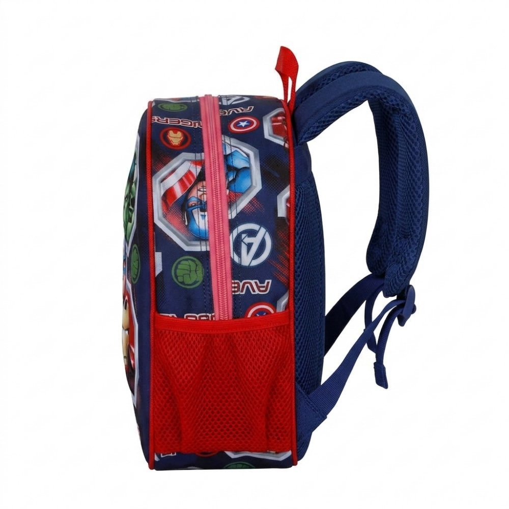 ZAINO ASILO 3D AVENGERS MARVEL BORSA 31 CM CON SPALLACCI IMBOTTITI E TASCA LATERALE - 09558