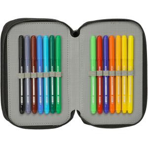 ASTUCCIO 3 ZIP SCUOLA HUNTRIX KPOP DEMON HUNTERS MULTISCOMPARTO PORTACOLORI - 8857