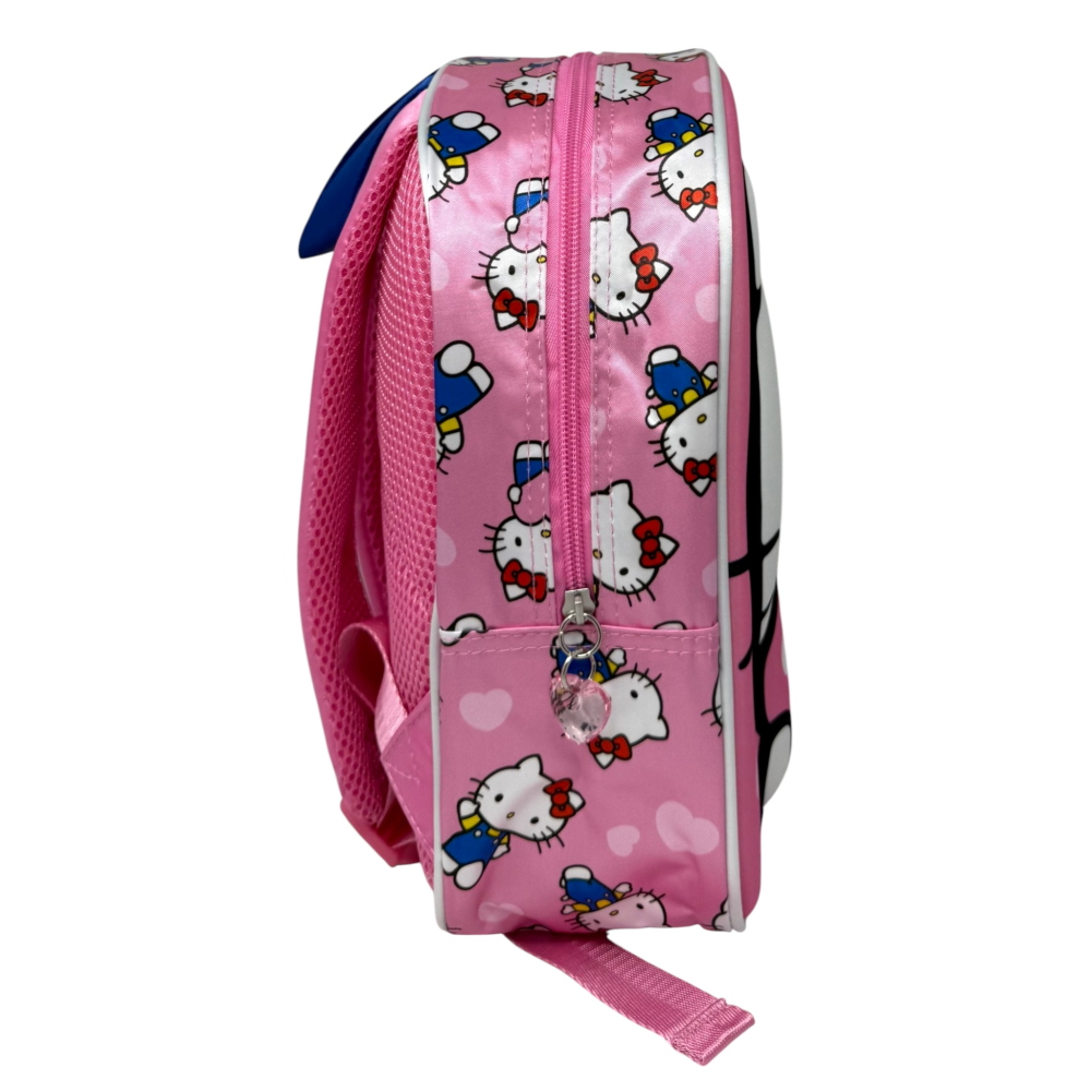 ZAINO ASILO 3D HELLO KITTY SANRIO BORSA 31 CM CON CHARM CUORE E TASCA LATERALE - 09606
