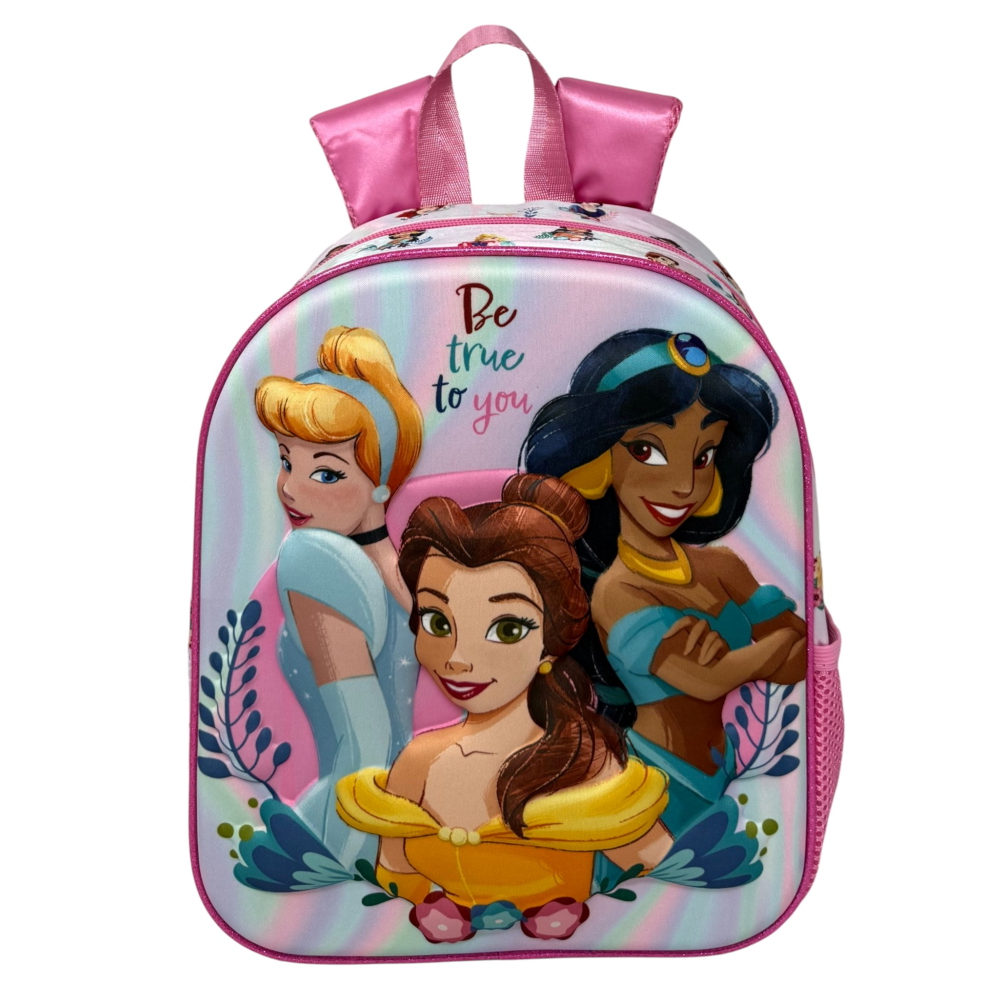 ZAINO ASILO 3D PRINCIPESSE DISNEY BORSA 31 CM CON SPALLACCI IMBOTTITI E TASCA LATERALE - 08159