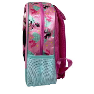 ZAINO ASILO 3D MINNIE MOUSE DISNEY BORSA 31 CM CON CHARM CUORE E TASCA LATERALE - 09528