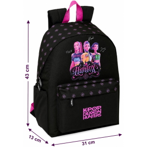 ZAINO SCUOLA HUNTRIX KPOP DEMON HUNTERS BORSA MODELLO AMERICANO 43 CM CON TASCA PORTA LAPTOP - 8775