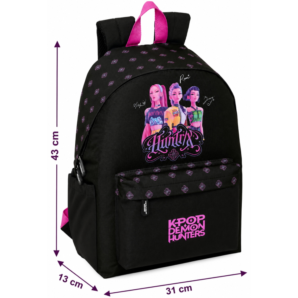 ZAINO SCUOLA HUNTRIX KPOP DEMON HUNTERS BORSA MODELLO AMERICANO 43 CM CON TASCA PORTA LAPTOP - 8775