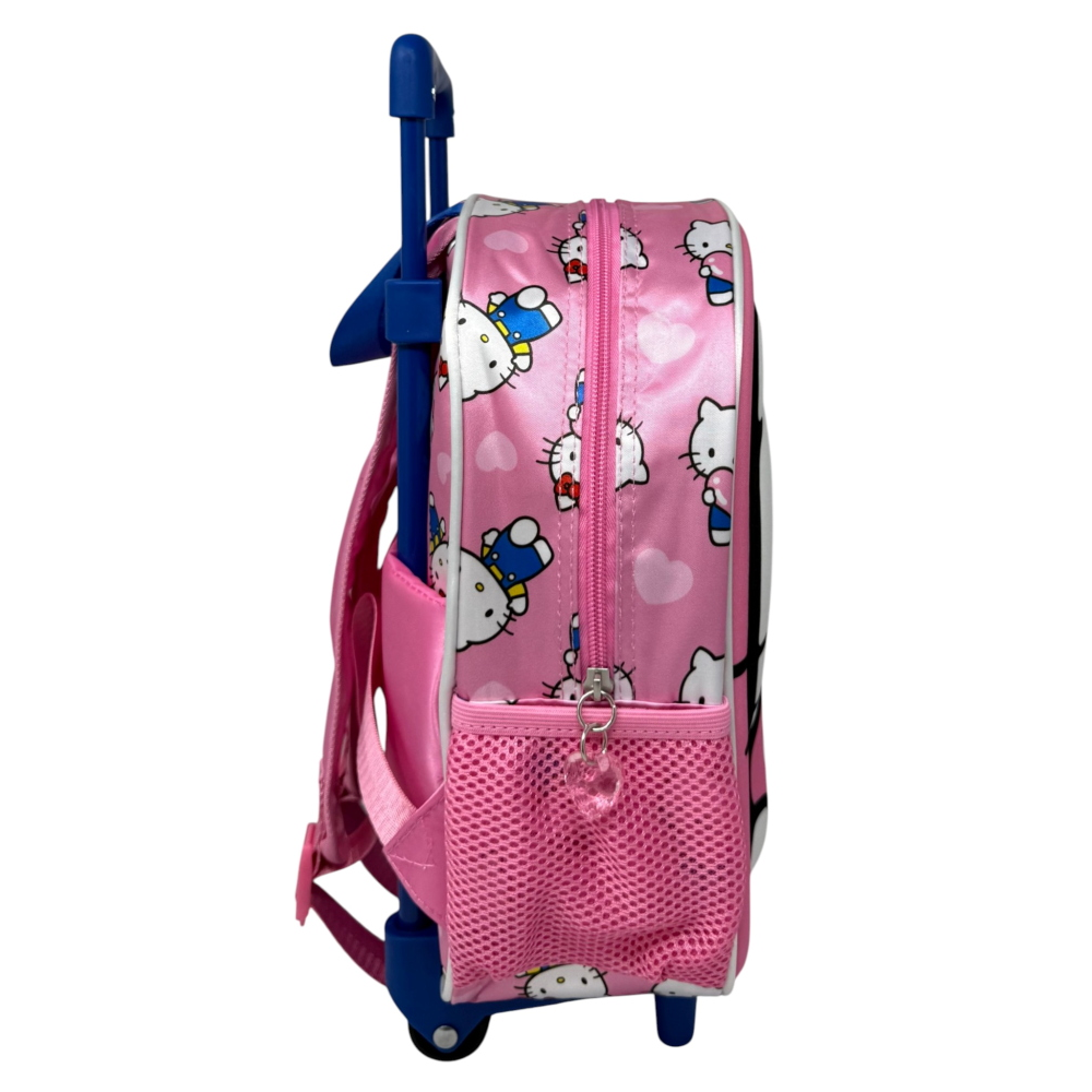 ZAINO ASILO TROLLEY 3D HELLO KITTY SANRIO 34 CM CON SPALLACCI E CARRELLO- 09609 