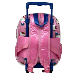 ZAINO ASILO TROLLEY 3D HELLO KITTY SANRIO 34 CM CON SPALLACCI E CARRELLO- 09609 
