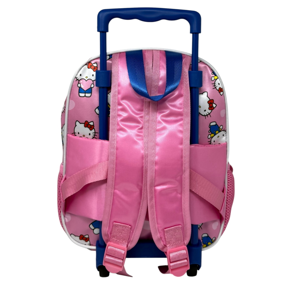 ZAINO ASILO TROLLEY 3D HELLO KITTY SANRIO 34 CM CON SPALLACCI E CARRELLO- 09609 