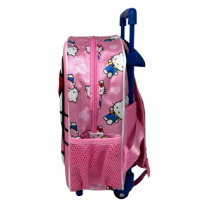 ZAINO ASILO TROLLEY 3D HELLO KITTY SANRIO 34 CM CON SPALLACCI E CARRELLO- 09609 