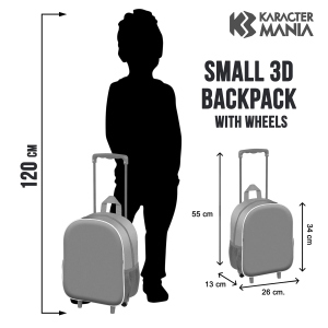 ZAINO ASILO TROLLEY 3D STITCH DISNEY 34 CM CON SPALLACCI E CARRELLO- 09623