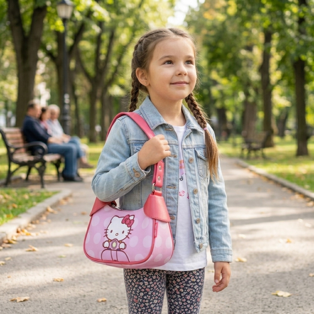BORSA A SPALLA HELLO KITTY SANRIO BORSETTA A BAGUETTE 21 CM - 09262
