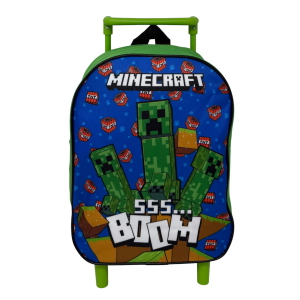 ZAINO ASILO TROLLEY MINECRAFT BORSA PER SCUOLA MATERNA TEMPO LIBERO - FU5224