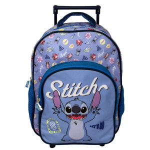ZAINO ASILO TROLLEY STITCH DISNEY CON TASCA FRONTALE 30 CM. MANICO ALLUNGABILE - SF5293