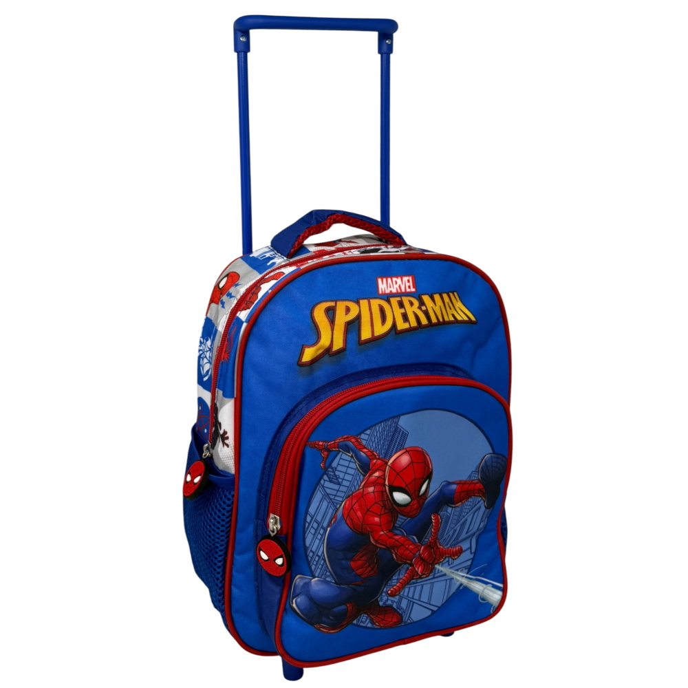 ZAINO ASILO TROLLEY SPIDERMAN MARVELCON TASCA FRONTALE 30 CM. MANICO ALLUNGABILE - SF4302