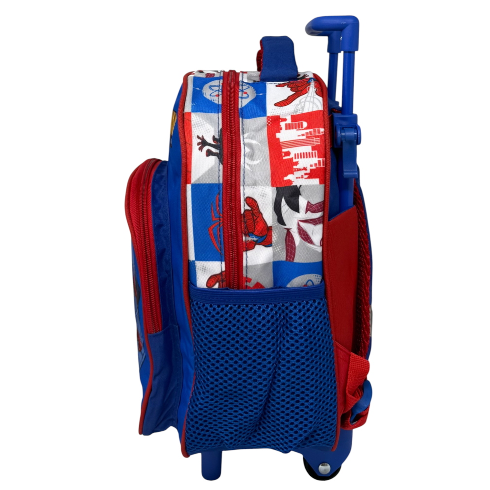 ZAINO ASILO TROLLEY SPIDERMAN MARVELCON TASCA FRONTALE 30 CM. MANICO ALLUNGABILE - SF4302