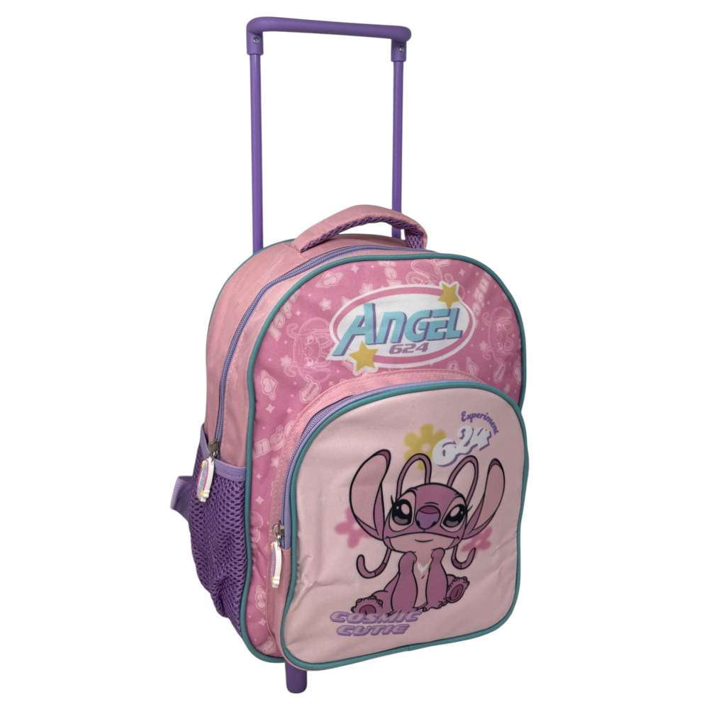 ZAINO ASILO TROLLEY STITCH DISNEY CON TASCA FRONTALE 30 CM. MANICO ALLUNGABILE - SF4319
