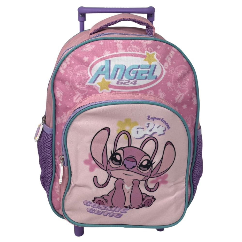 ZAINO ASILO TROLLEY STITCH DISNEY CON TASCA FRONTALE 30 CM. MANICO ALLUNGABILE - SF4319