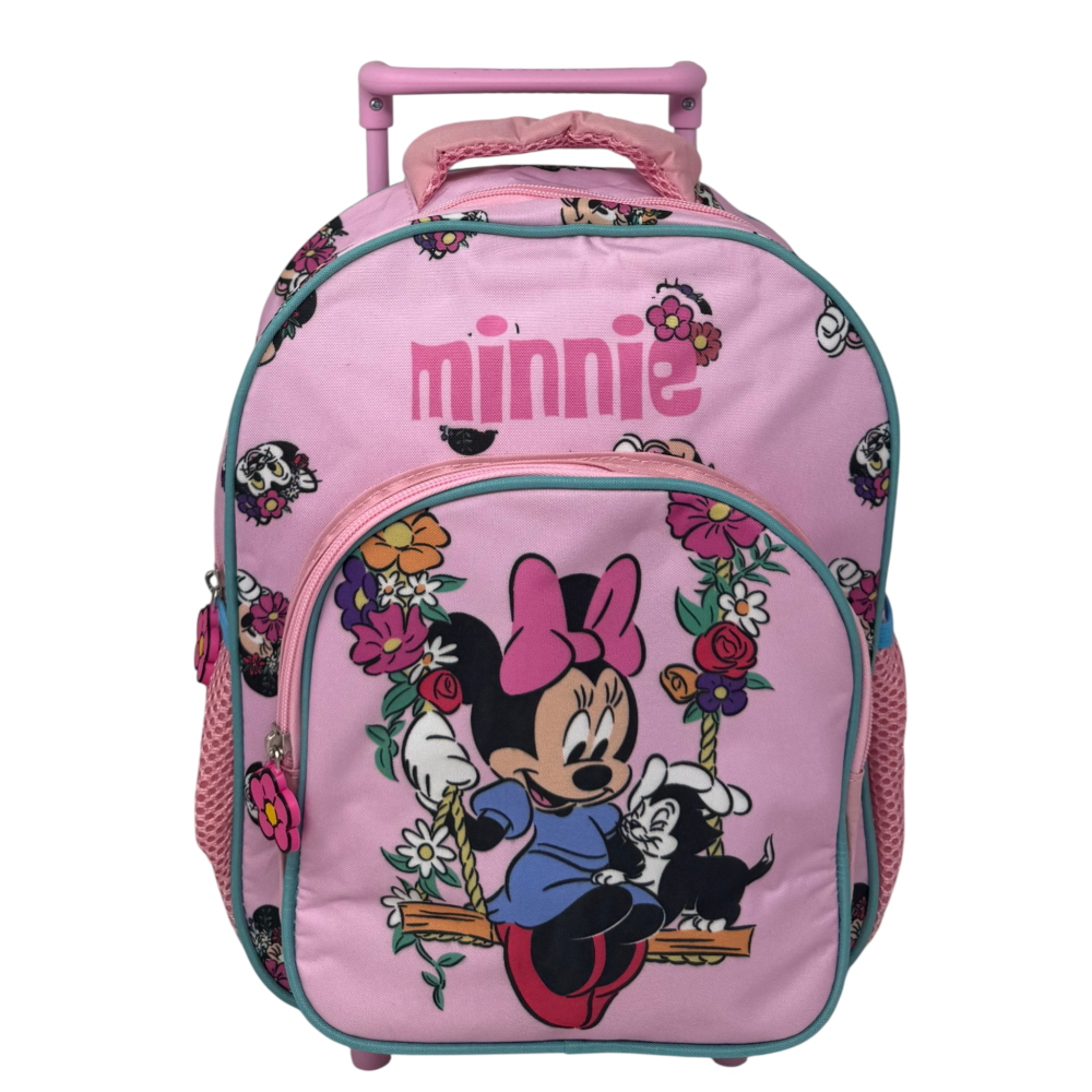 ZAINO ASILO TROLLEY MINNIE DISNEY CON TASCA FRONTALE 30 CM. MANICO ALLUNGABILE - SF5330