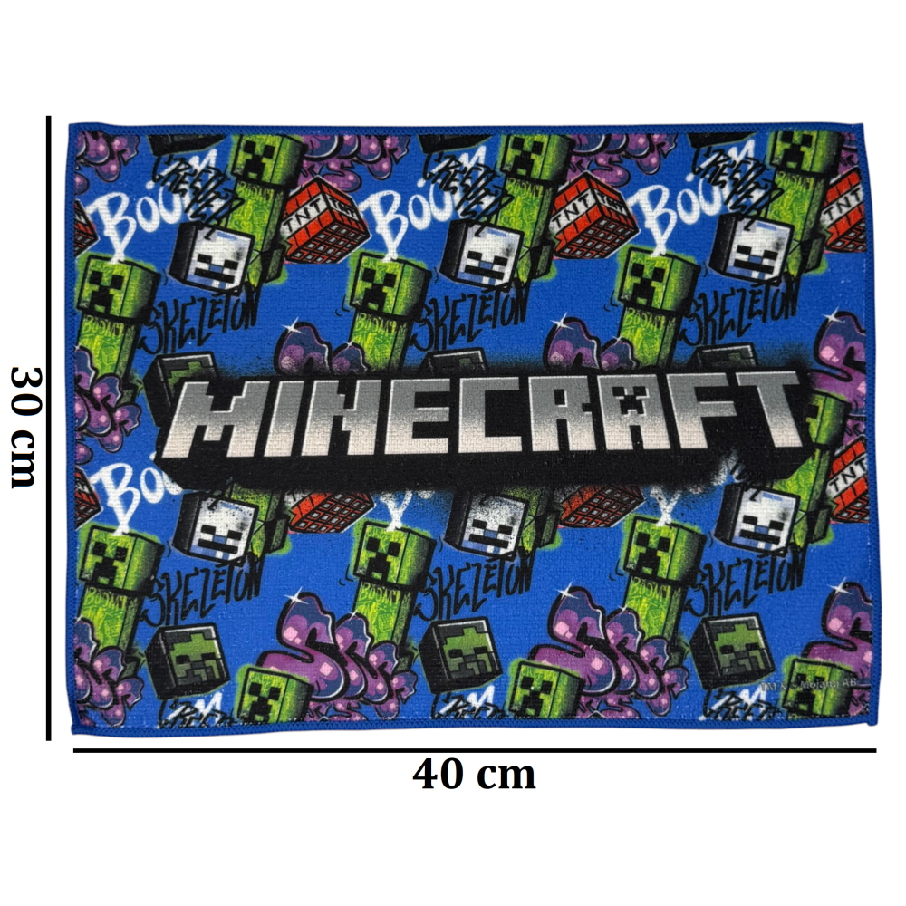 TOVAGLIETTA MINECRAFT IN TESSUTO DA COLAZIONE PRANZO CM.40X30- FU6054