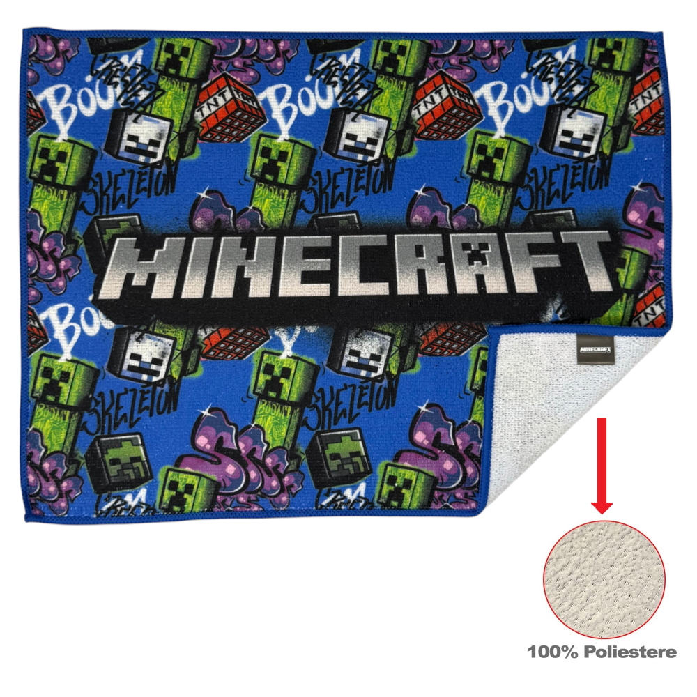 TOVAGLIETTA MINECRAFT IN TESSUTO DA COLAZIONE PRANZO CM.40X30- FU6054