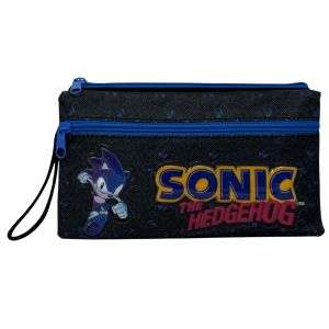 TOMBOLINO SONIC 3 SCOMPARTI BUSTINA ASTUCCIO PORTACOLORI 22 CM - FU4005