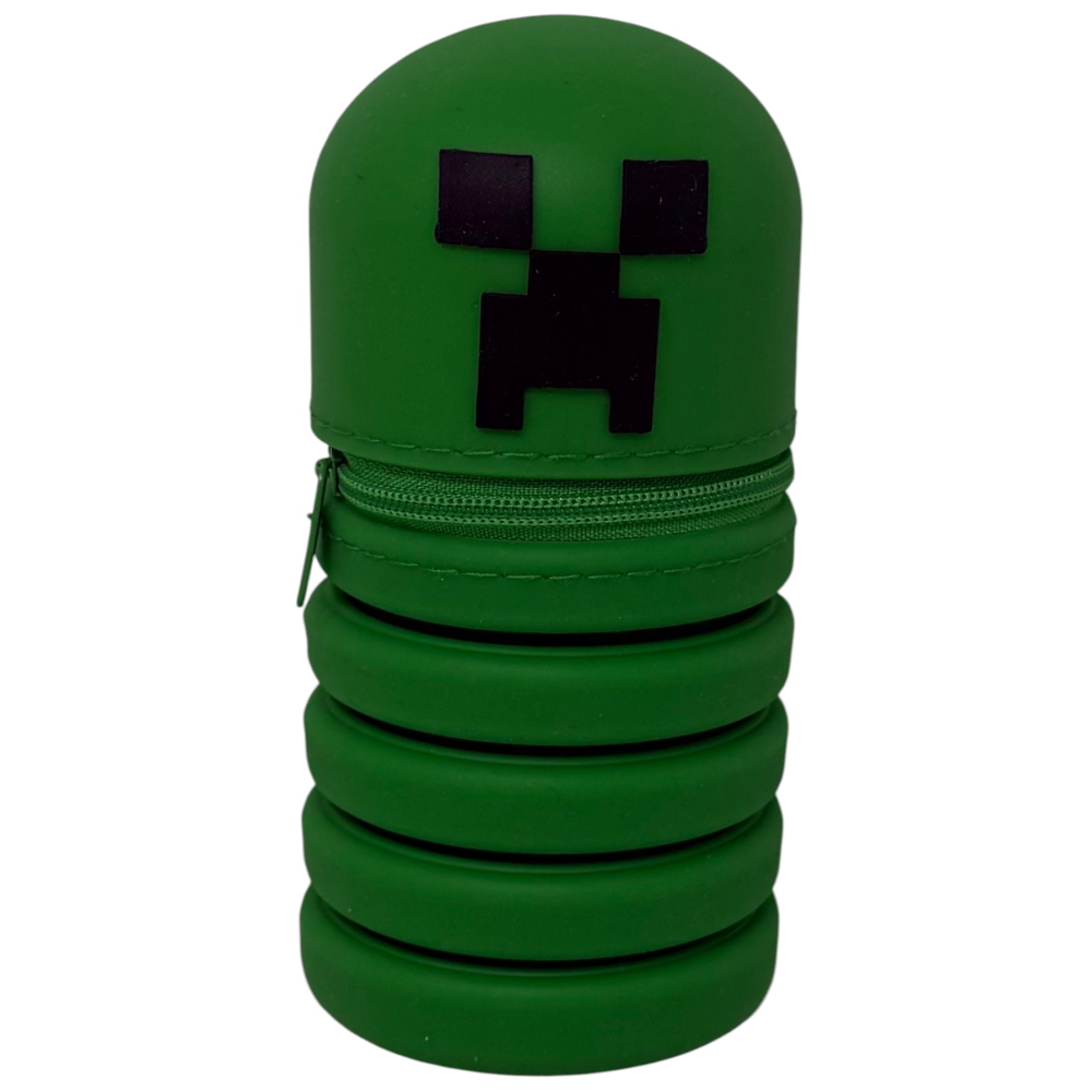 TOMBOLINO IN SILICONE MINECRAFT ASTUCCIO ESTENSIBILE PORTA CANCELLERIA 20 CM - FU5736