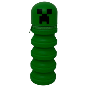 TOMBOLINO IN SILICONE MINECRAFT ASTUCCIO ESTENSIBILE PORTA CANCELLERIA 20 CM - FU5736