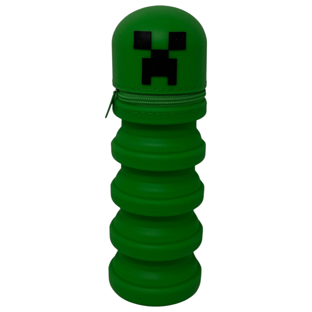 TOMBOLINO IN SILICONE MINECRAFT ASTUCCIO ESTENSIBILE PORTA CANCELLERIA 20 CM - FU5736