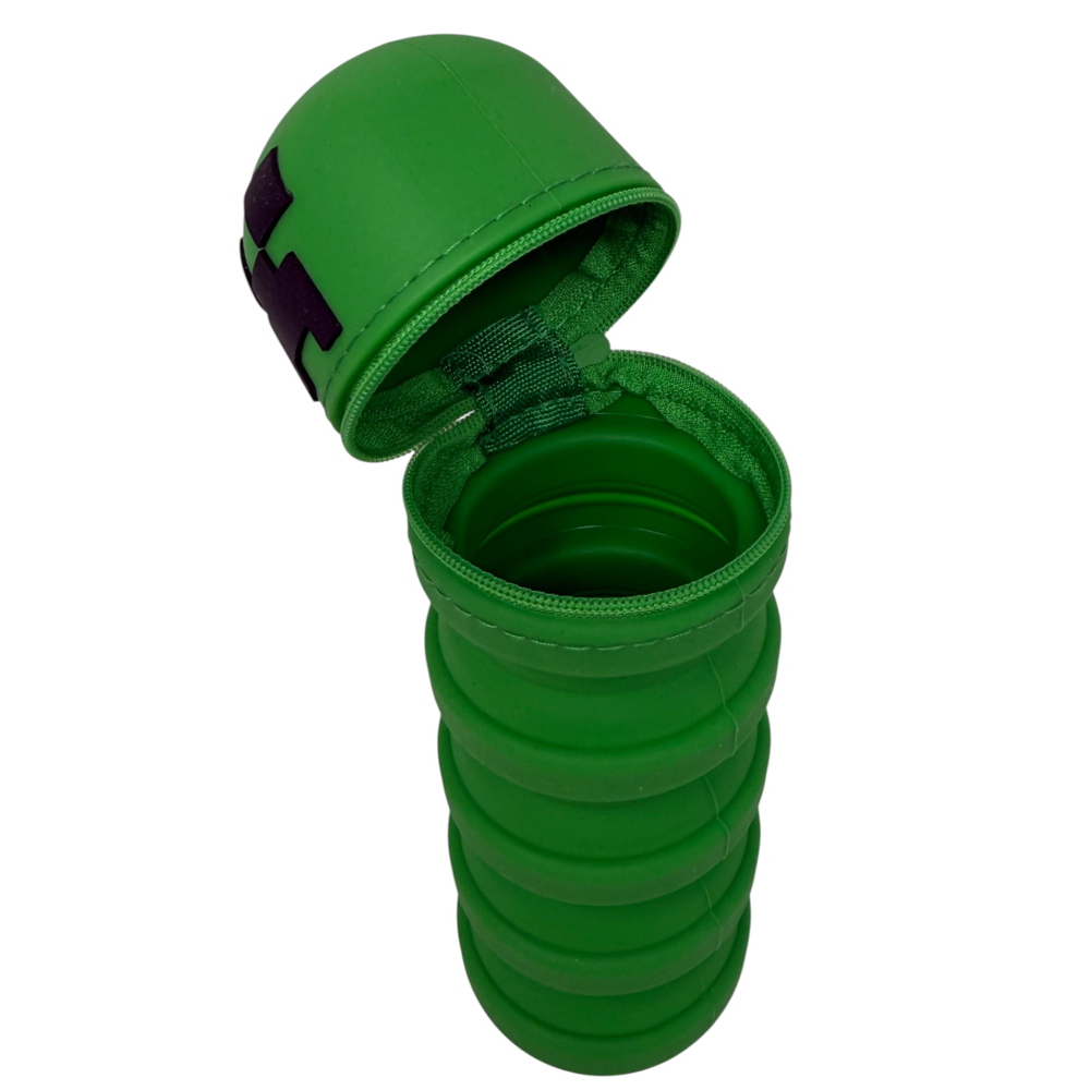 TOMBOLINO IN SILICONE MINECRAFT ASTUCCIO ESTENSIBILE PORTA CANCELLERIA 20 CM - FU5736