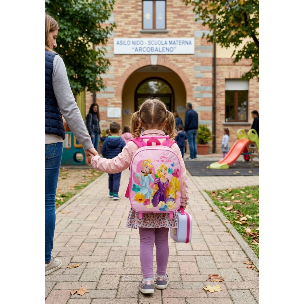 ZAINO ASILO TROLLEY PRINCIPESSE DISNEY BORSA PER SCUOLA MATERNA TEMPO LIBERO - SF5255