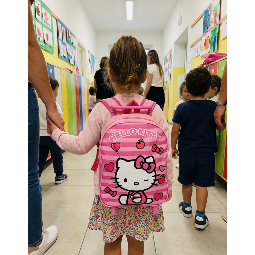 ZAINO ASILO TROLLEY HELLO KITTY SANRIO BORSA PER SCUOLA MATERNA TEMPO LIBERO - 300103