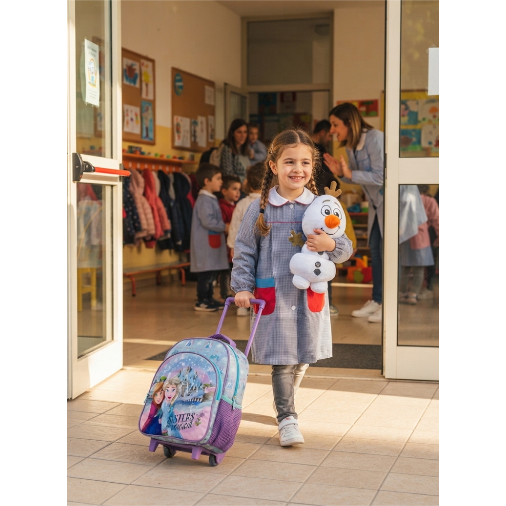 ZAINO ASILO TROLLEY FROZEN DISNEY CON TASCA FRONTALE 30 CM. MANICO ALLUNGABILE - SF5323