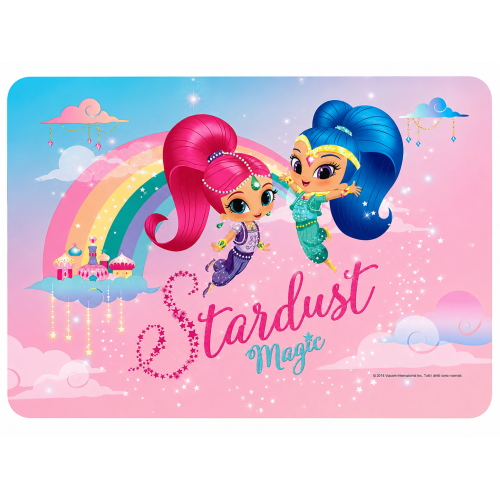 TOVAGLIETTA SHIMMER E SHINE NICKELODEON IN PLASTICA MORBIDA RIPIEGABILE DA COLAZIONE PRANZO CM.44X30 - SS0312