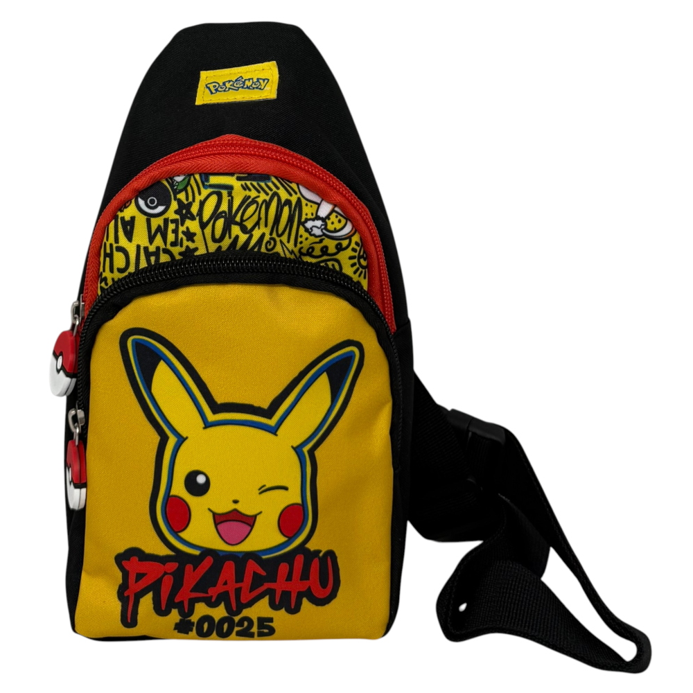 MARSUPIO PIKACHU POKÉMON CON TRACOLLA REGOLABILE BORSELLO DA PASSEGGIO CON CINTURA - ZH25061