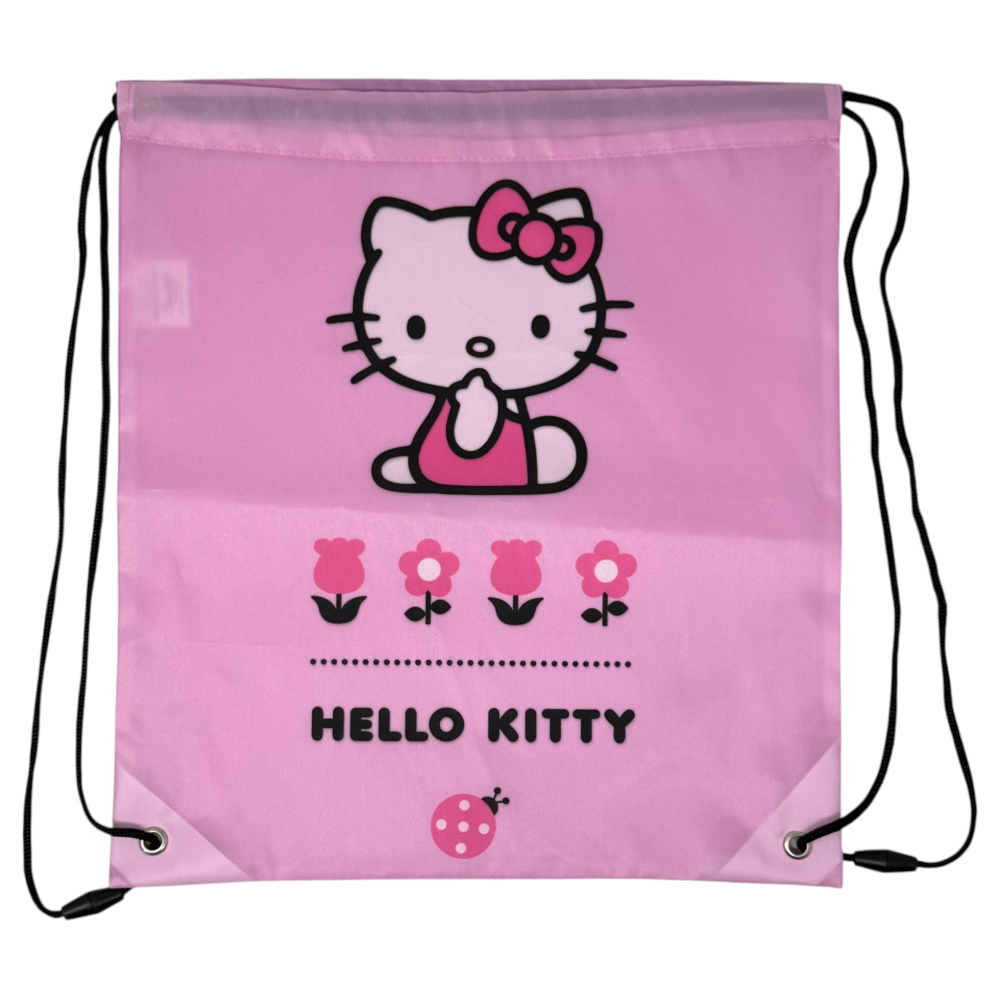 SACCA HELLO KITTY SANRIO BORSA SPORTIVA TEMPO LIBERO CON CHIUSURA A COULISSE 36X33 CM -  ZH25007