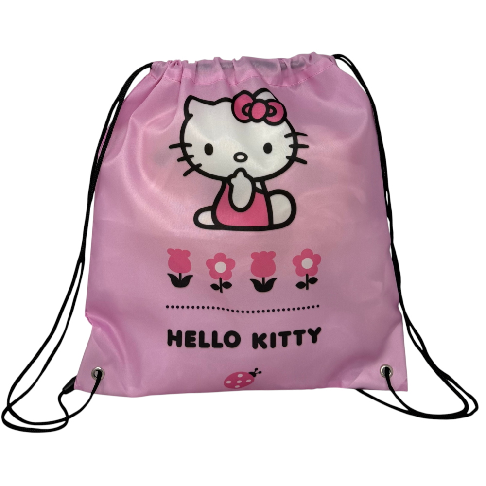SACCA HELLO KITTY SANRIO BORSA SPORTIVA TEMPO LIBERO CON CHIUSURA A COULISSE 36X33 CM -  ZH25007