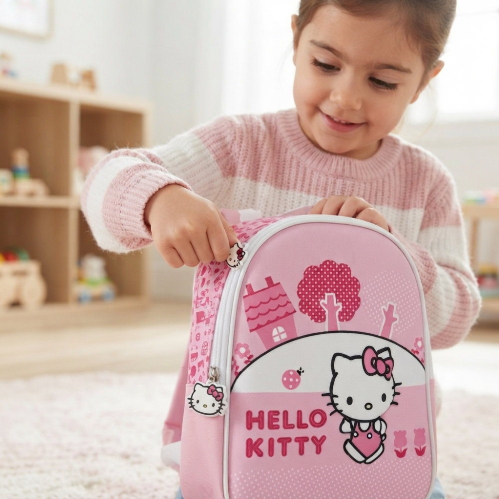 ZAINO ASILO 3D HELLO KITTY SANRIO BORSA SCUOLA MATERNA O TEMPO LIBERO 29 CM - ZH25005