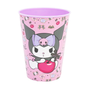 BICCHIERE KUROMI SANRIO IN  PLASTICA SEMIRIGIDA RIUTILIZZABILE 260 ML BPA FREE - ST88307