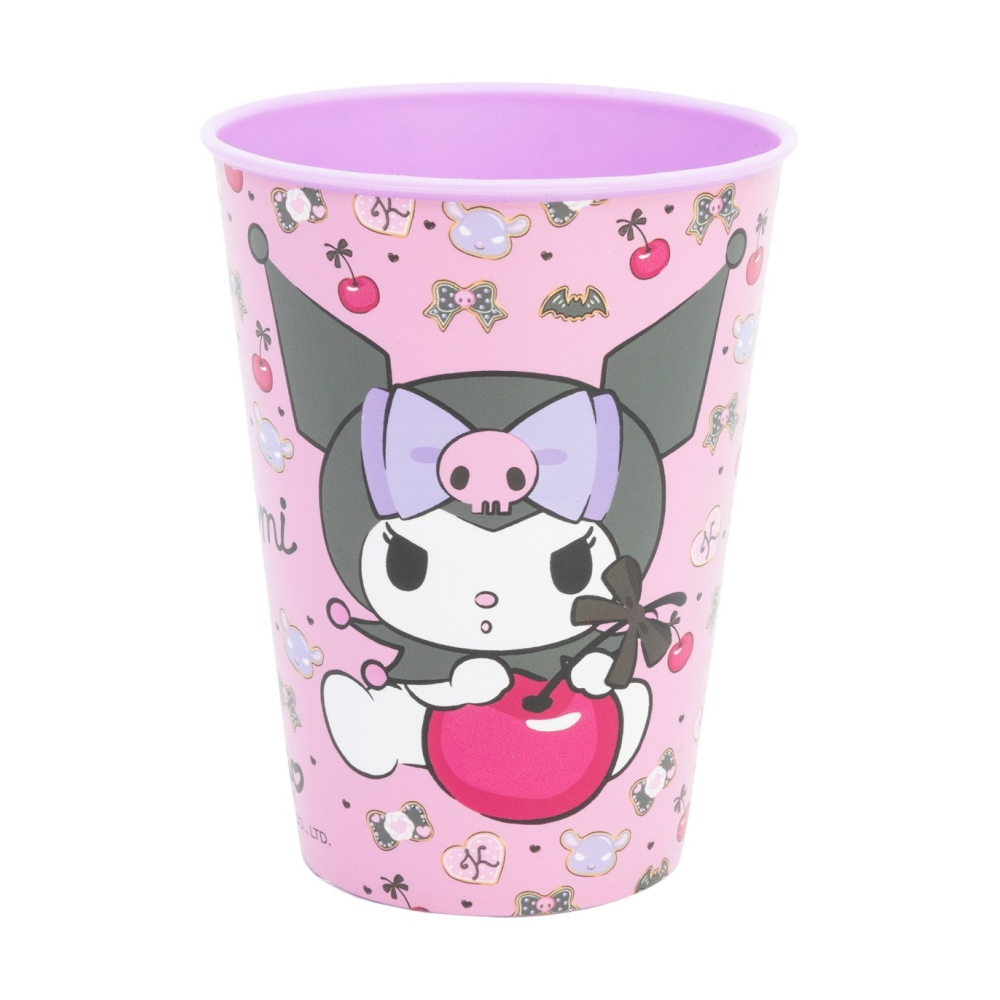 BICCHIERE KUROMI SANRIO IN  PLASTICA SEMIRIGIDA RIUTILIZZABILE 260 ML BPA FREE - ST88307