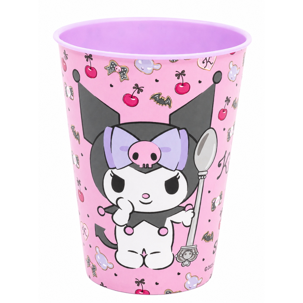 BICCHIERE KUROMI SANRIO IN  PLASTICA SEMIRIGIDA RIUTILIZZABILE 260 ML BPA FREE - ST88307