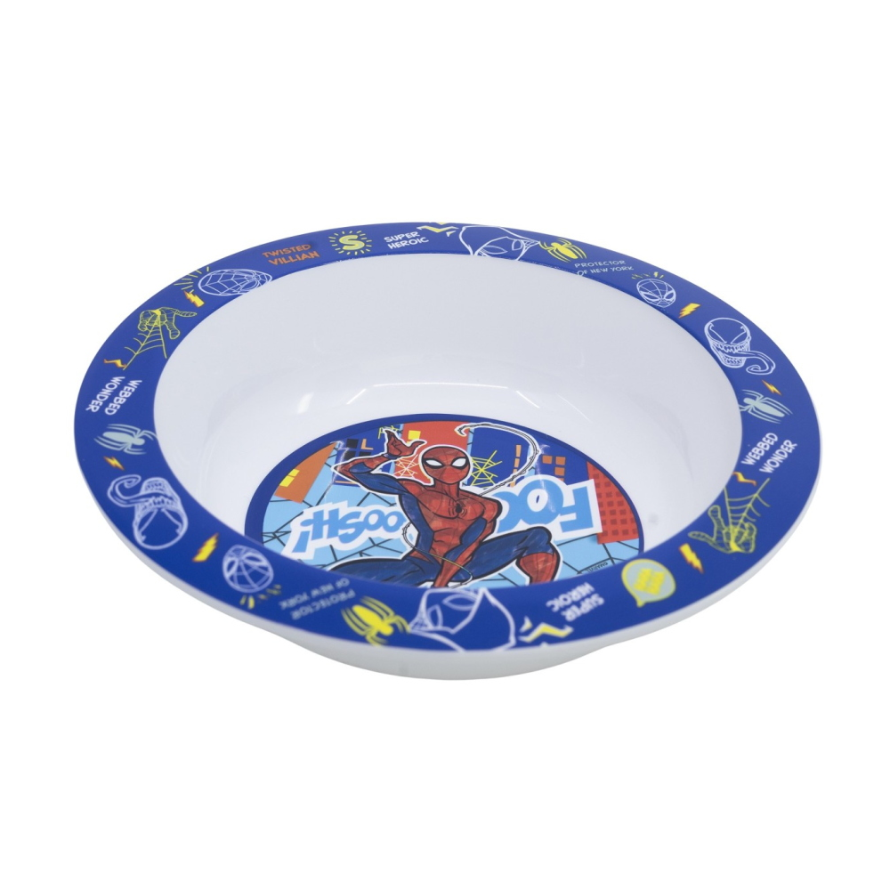 SET PAPPA 5 PEZZI SPIDERMAN MARVEL PIATTI BICCHIERE POSATE IN PLASTICA RIGIDA RIUTILIZZABILE IN CONFEZIONE - ST83550