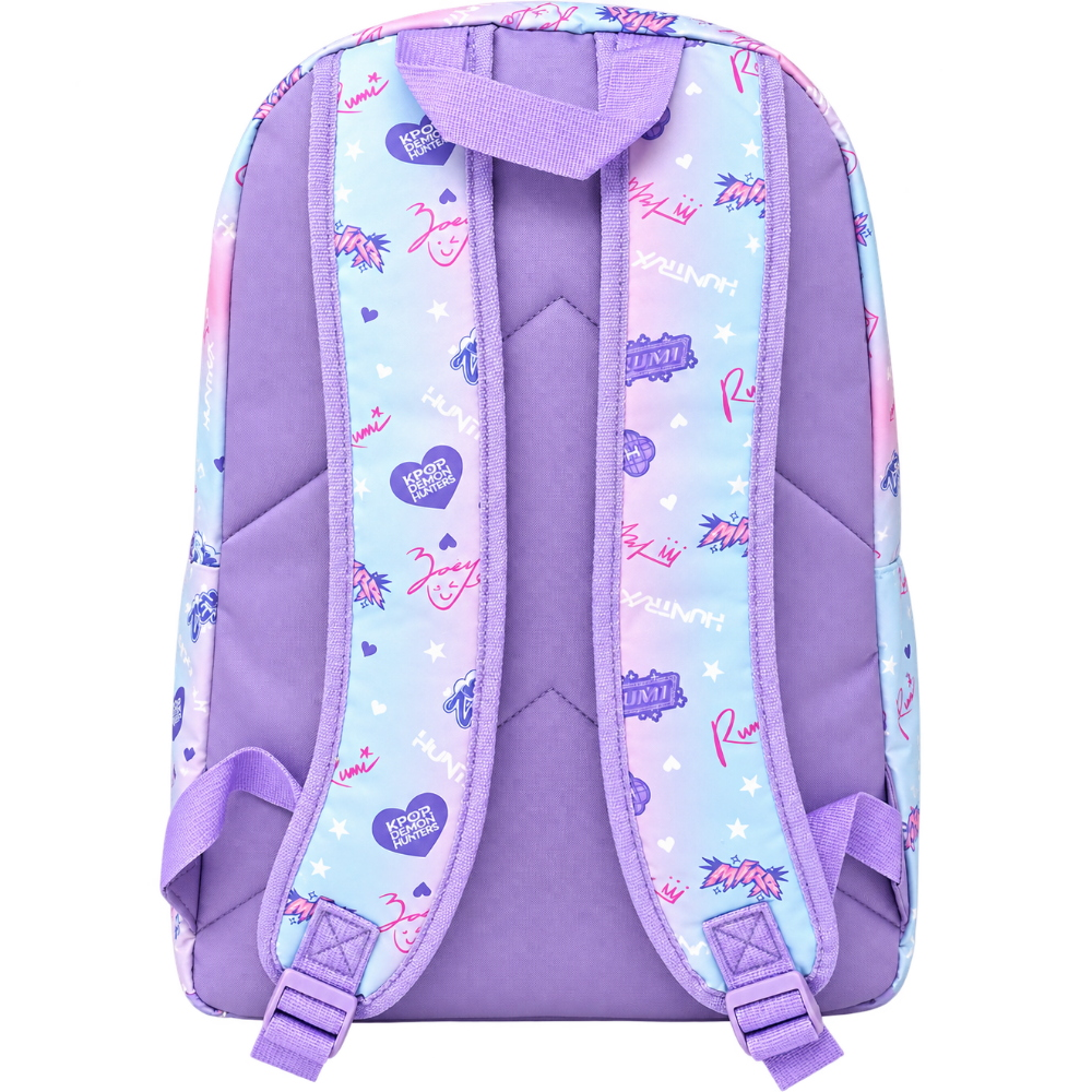 ZAINO SCUOLA HUNTRIX KPOP DEMON HUNTERS BORSA MODELLO AMERICANO 43 CM CON TASCA PORTA LAPTOP - W17143MC