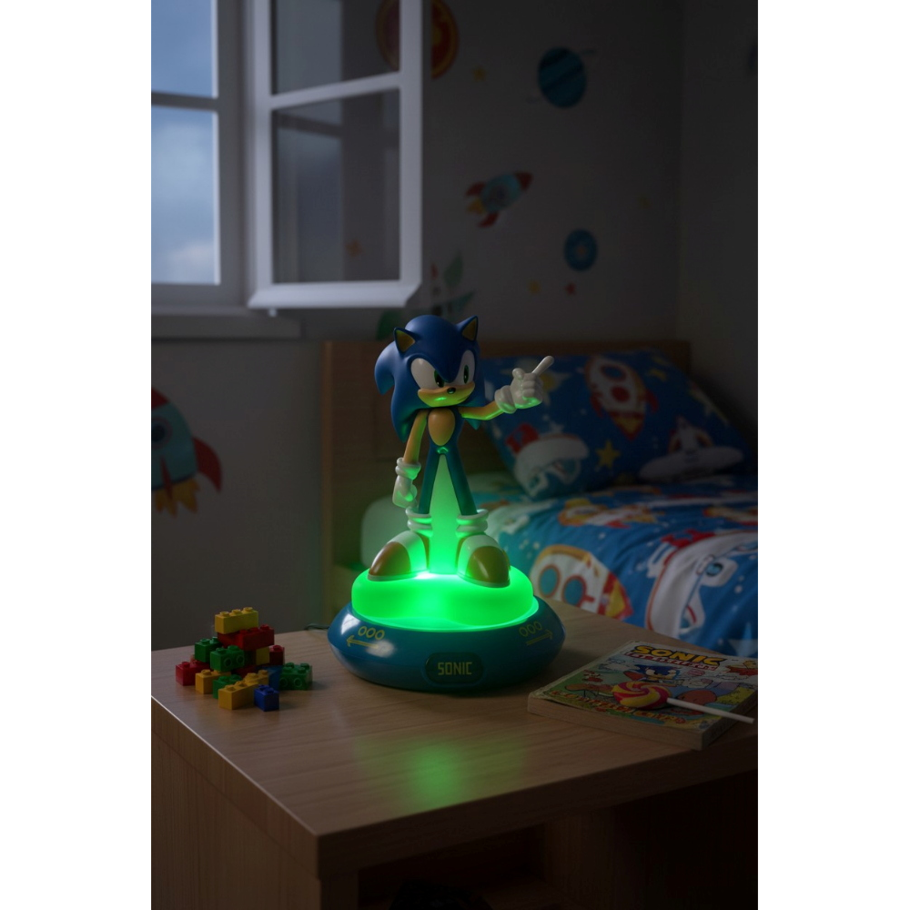 LAMPADA DA NOTTE 3D SONIC THE HEDGEHOG COMODINO LUCE LED A BATTERIE - SN00006