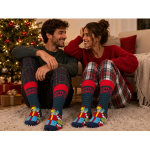 CALZINI ANTISCIVOLO INVERNALI GRINCH PER ADULTI CALZE IN MISTO CALDO COTONE TAGLIA UNICA - E13884MC