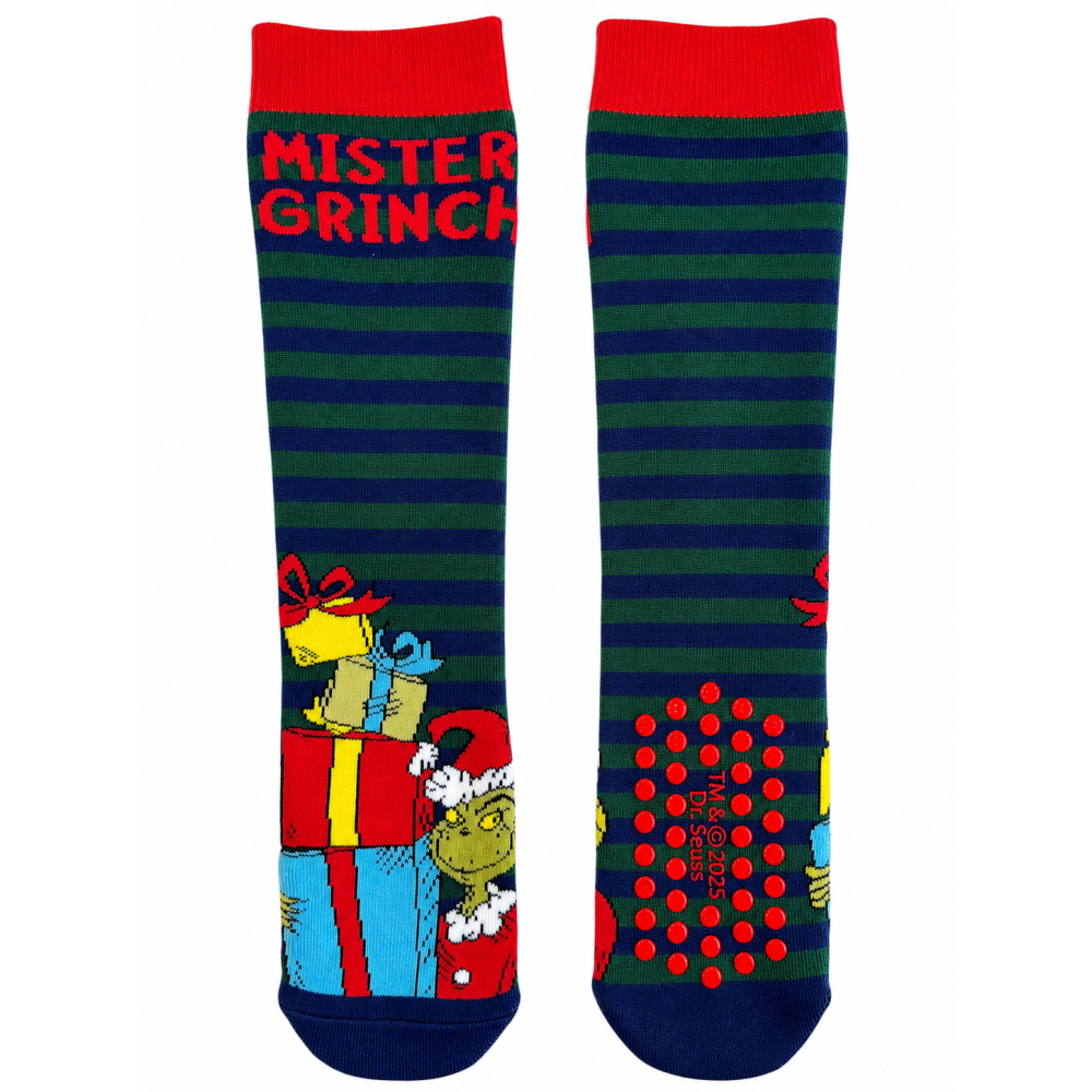 CALZINI ANTISCIVOLO INVERNALI GRINCH PER ADULTI CALZE IN MISTO CALDO COTONE TAGLIA UNICA - E13884MC