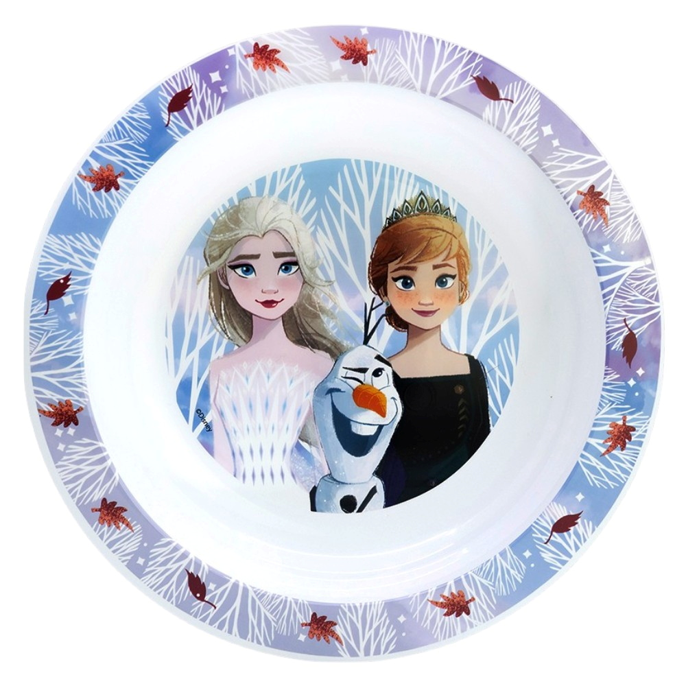 PIATTO FONDO FROZEN DISNEY STOVIGLIA 20 CM IN PLASTICA RIUTILIZZABILE BPA FREE ADATTO AL MICROONDE - ST81048