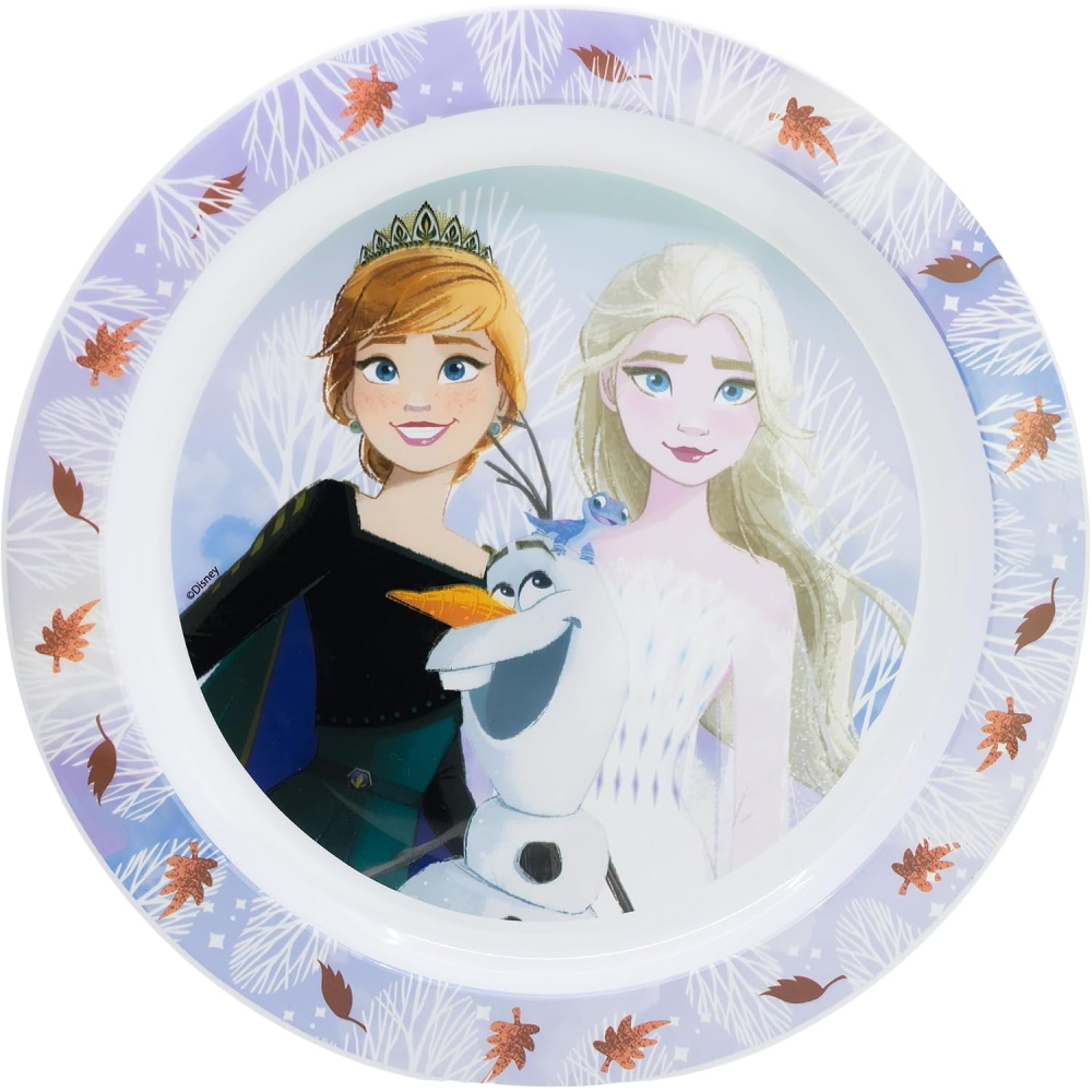 PIATTO PIANO FROZEN DISNEY STOVIGLIA 22 CM IN PLASTICA RIUTILIZZABILE ADATTO AL MICROONDE - ST81047