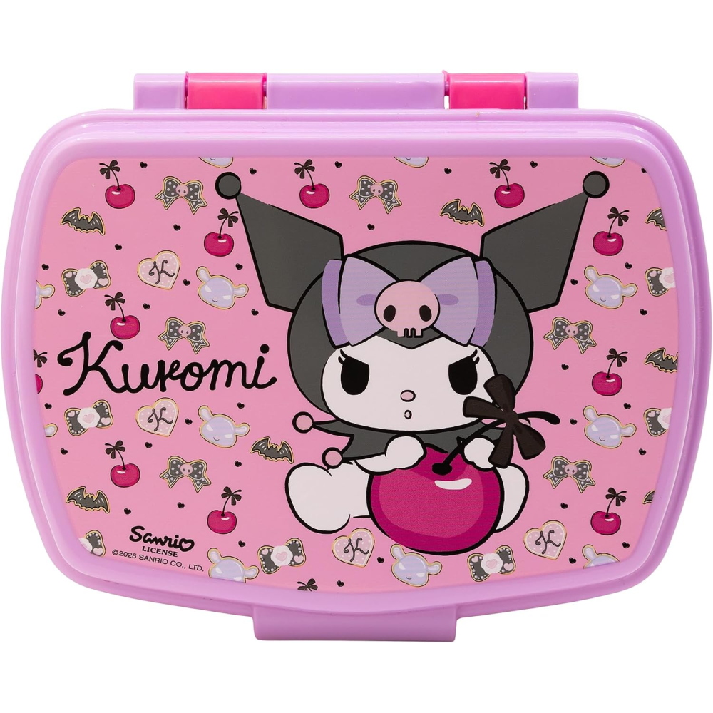 PORTAMERENDA KUROMI SANRIO PORTA PRANZO SCUOLA TEMPO LIBERO CM 17X14X6 - ST88374